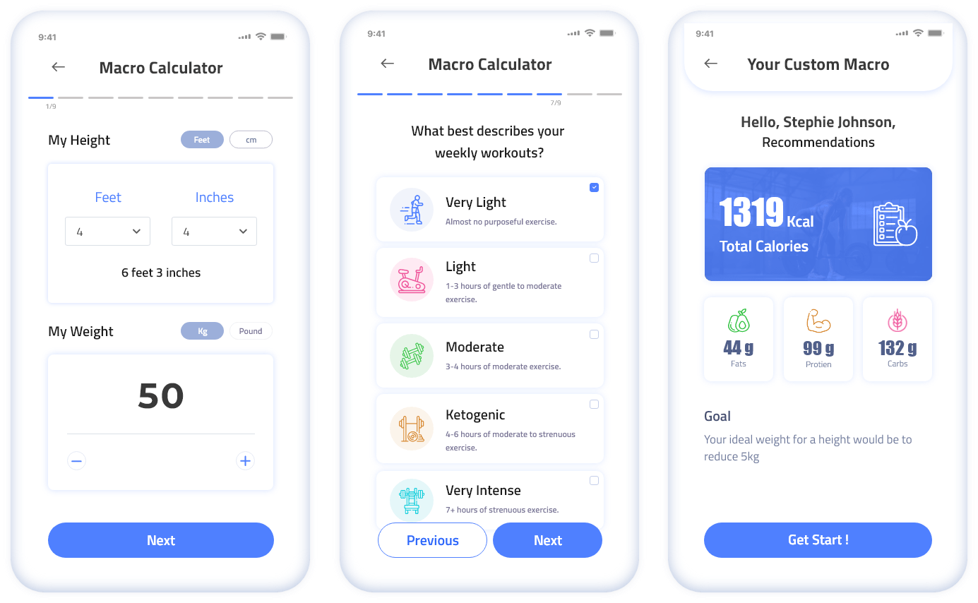 Macro Calculator Interface
